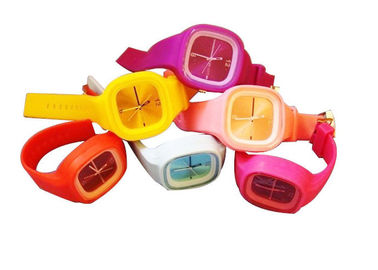 Square Jelly Silicone bracelet watch waterproof 3ATM for girls - Big