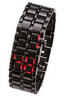 方法メンズのための粋な日本鉄の武士 LED の金属の腕時計の溶岩 LED