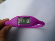 女の子/男の子のための LCD スクリーンが付いている赤い/紫色のスポーツのケイ素の歩数計の腕時計