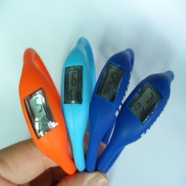 白く/青のシリコーンのバンドの腕時計、調節可能な時間のノブが付いているスポーツの水晶腕時計