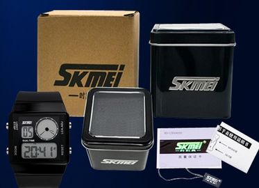 2 5 つの色のバックライトが付いている時間帯のスポーツの Mutifunction デジタルの腕時計のプラスチック革紐