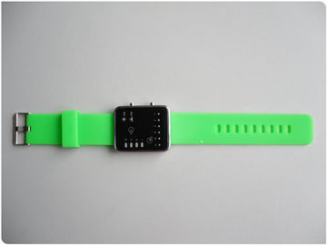 緑のバイナリ LED 腕時計/シリコーン ゴムのバンドは OEM を見ます