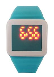 子供ギフトのための正方形 LED デジタルの腕時計のシリコーン バンド AM PM 腕時計