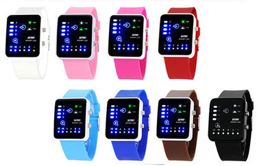 Shockproof LED デジタル女性腕時計、耐磁性の二進腕時計