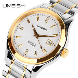 サファイア ガラスの金箱が付いている贅沢 316L のステンレス鋼の金属の革紐の腕時計