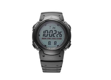 PU は耐衝撃性の黒 LCD の防水スポーツの腕時計/メンズ腕時計を包装します