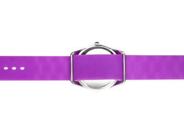 防水ダイヤモンドの女性をゼリー状にして下さい Silicone Wristband Watches Hermosa のピンクの革紐