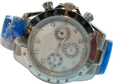 金属の革紐の人の水晶腕時計のアナログの時間表示ビジネス腕時計